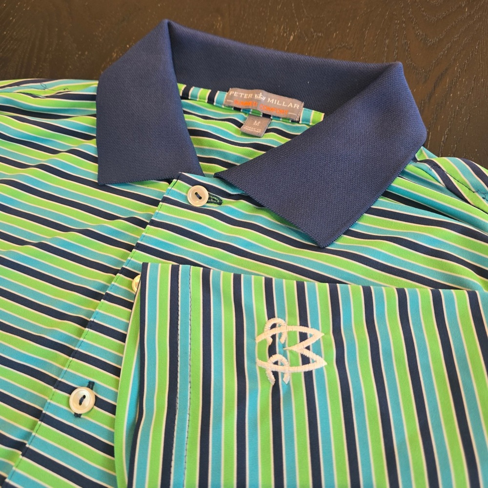 Peter Millar Summer‎ Comfort Polo Shirt Mens Medium Meadowbrook Club Golf Medium